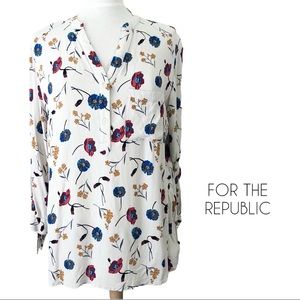 For The Republic | Off White Floral Blouse
